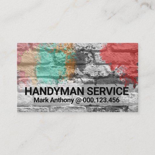 Brick Wall Paint Spritzer Mauerwerk Visitenkarte (Vorderseite)