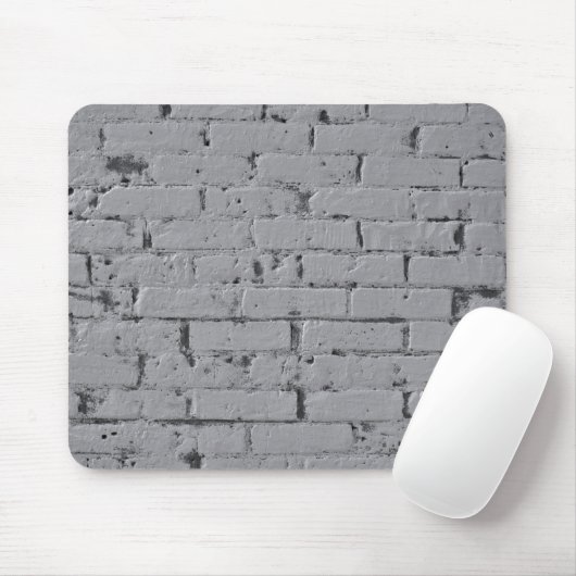 Brick Wall Painted Light Grey Mousepad (Mit Mouse)