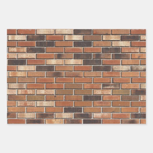 Brick Wall Pattern Red Geschenkpapier Set (Vorderseite 3)