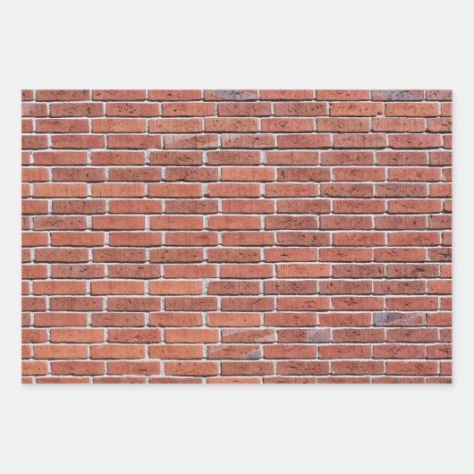 Brick Wall Pattern Red Geschenkpapier Set (Vorderseite 2)