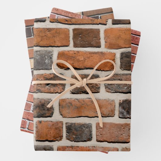 Brick Wall Pattern Red Geschenkpapier Set (Beispiel)