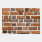 Brick Wall Pattern Red Geschenkpapier Set (Vorderseite)
