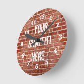 Brick Wall Personalized Graffiti Clock Runde Wanduhr (Winkel)