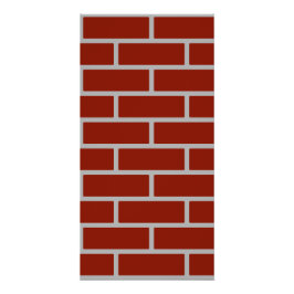 Brick Wall Poster (Brick Red & Gray)