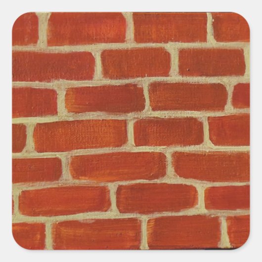 Brick Wall Quadratischer Aufkleber (Vorderseite)