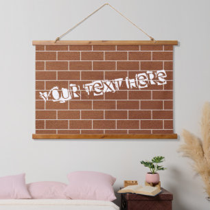 Brick Wall-Sicherungsband mit benutzerdefiniertem Wandteppich Mit Holzrahmen