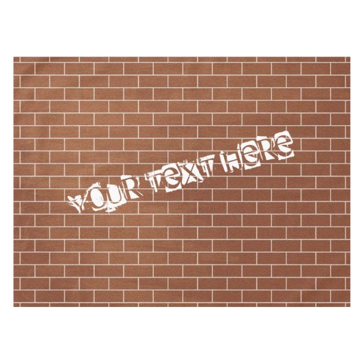 Brick Wall Tableclout mit benutzerdefiniertem Text Tischdecke (Vorderseite (Horizontal))