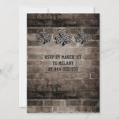 Brick Wall trendy grundirisches Kleeblatt Einladung (Rückseite)