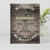 Brick Wall trendy grundirisches Kleeblatt Einladung (Stehend Vorderseite)