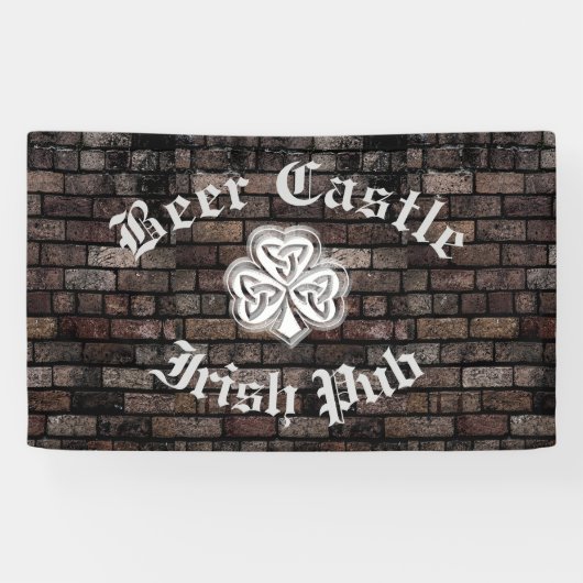 Brick Wall trendy moderne grundirische Kleeblatt Banner (Horizontal)