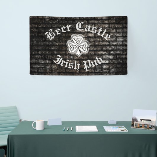 Brick Wall trendy moderne grundirische Kleeblatt Banner (Messeveranstaltung)