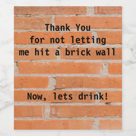 Brick Wine Label Weinetikett (Einzelnes Label)