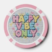 Brick with Colorful Text Saying “ Happy Vibe Only” Pokerchips (Rückseite)