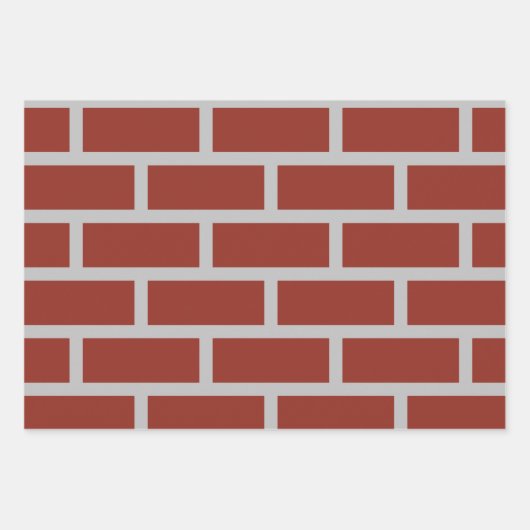 Brick Wrapping Paper (Brick Red & Gray) Geschenkpapier Set (Vorderseite 2)