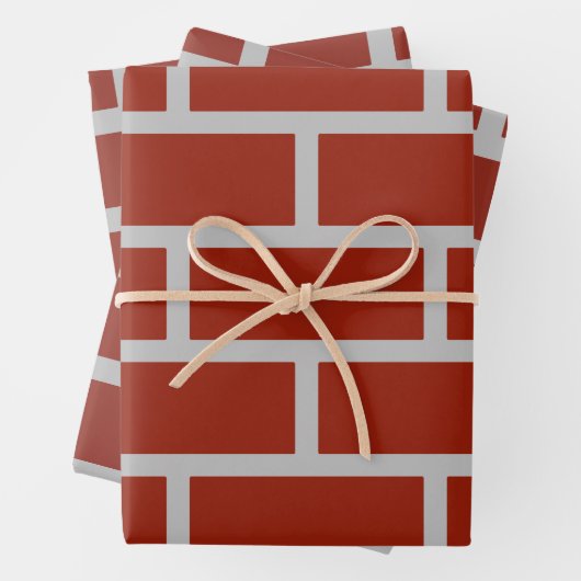 Brick Wrapping Paper (Brick Red & Gray) Geschenkpapier Set (Beispiel)