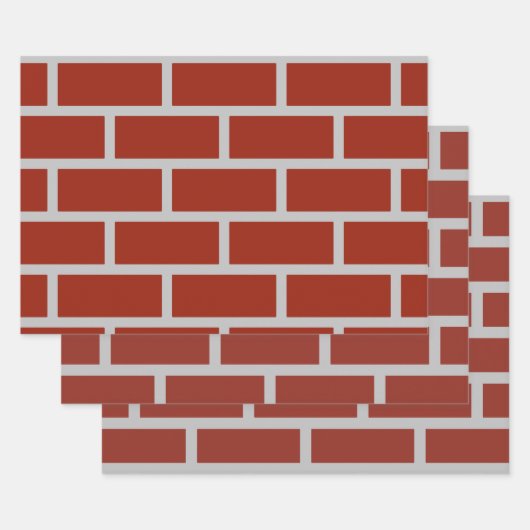 Brick Wrapping Paper (Brick Red & Gray) Geschenkpapier Set (Set)