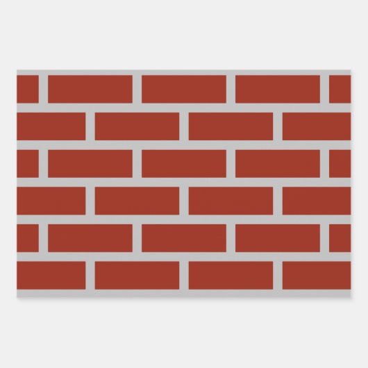 Brick Wrapping Paper (Brick Red & Gray) Geschenkpapier Set (Vorderseite 3)