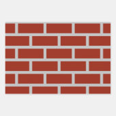 Brick Wrapping Paper (Brick Red & Gray) Geschenkpapier Set (Vorderseite 2)