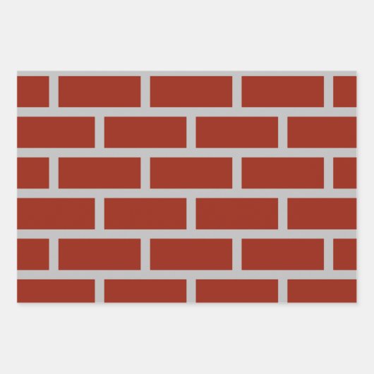 Brick Wrapping Paper (Brick Red & Gray) Geschenkpapier Set (Vorderseite 2)