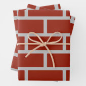 Brick Wrapping Paper (Brick Red & Gray) Geschenkpapier Set (Beispiel)