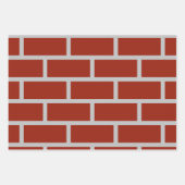 Brick Wrapping Paper (Brick Red & Gray) Geschenkpapier Set (Vorderseite)