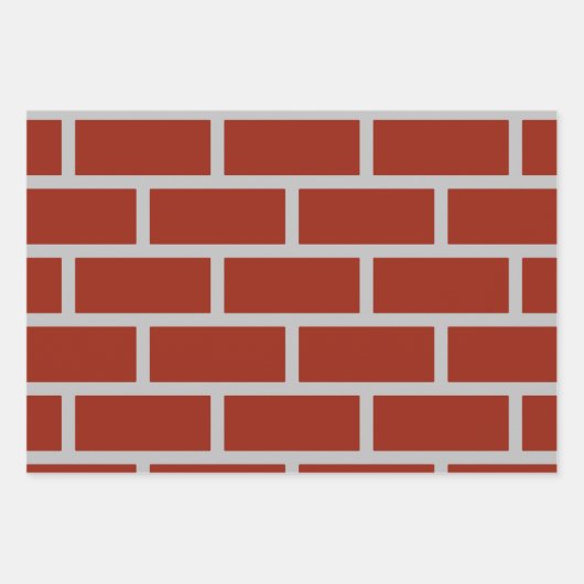 Brick Wrapping Paper (Brick Red & Gray) Geschenkpapier Set (Vorderseite)