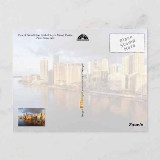 Brickell Skyline in Miami, Florida Postkarte (Rückseite)