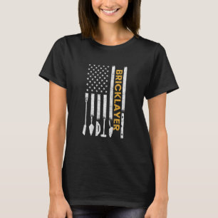 Bricklayer American Flag Brickmason Brick Mauerwer T-Shirt