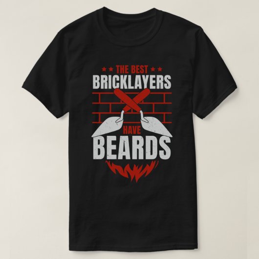 Bricklayer Brick Mason Beard Geschenk T-Shirt (Design vorne)