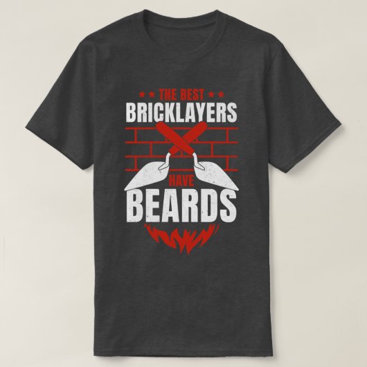 Bricklayer Brick Mason Beard Geschenk T-Shirt (Design vorne)