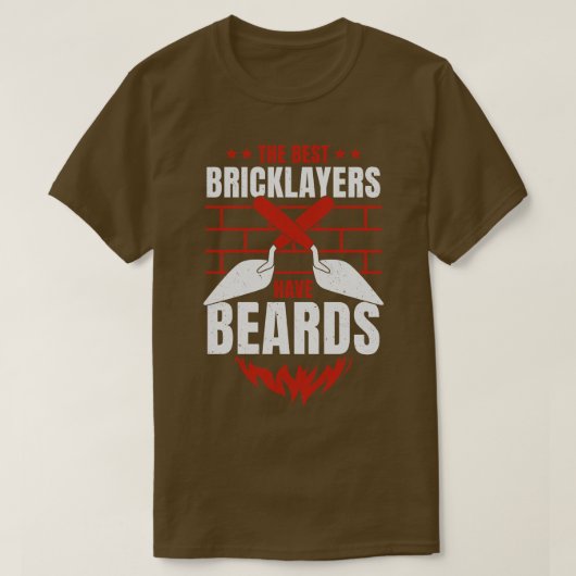 Bricklayer Brick Mason Beard Geschenk T-Shirt (Design vorne)
