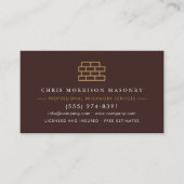 Bricklayer Brick Masonry Construction Company Visitenkarte (Vorderseite)