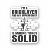Bricklayer Bricklay Brick Mason Wall Builder Aufkleber (Vorderseite)