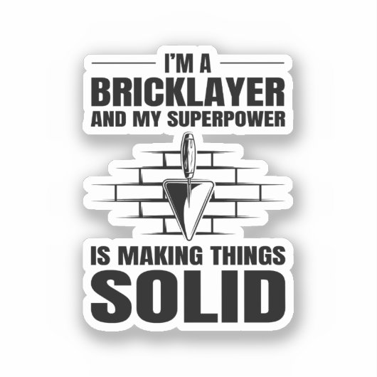 Bricklayer Bricklay Brick Mason Wall Builder Aufkleber (Vorderseite)