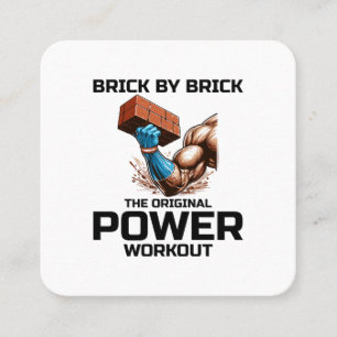 Bricklayer Bricklay Spaß Power Workout Funny Quadratische Visitenkarte