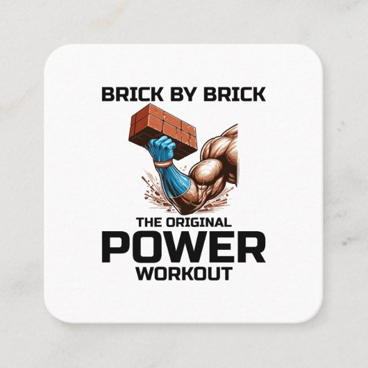 Bricklayer Bricklay Spaß Power Workout Funny Quadratische Visitenkarte (Vorderseite)
