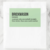 Bricklayer-Definition-Spaß Rechteckiger Aufkleber (Tasche)
