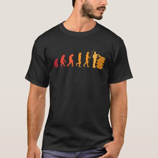 Bricklayer-Evolution | Funny Wall Builder Gift T-Shirt (Vorderseite)