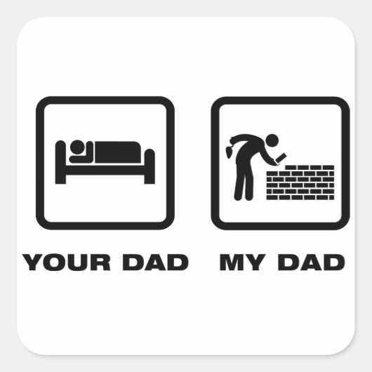 Bricklayer Quadratischer Aufkleber (Vorderseite)