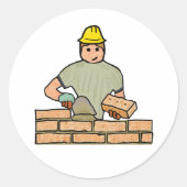 Bricklayer Runder Aufkleber (Vorderseite)
