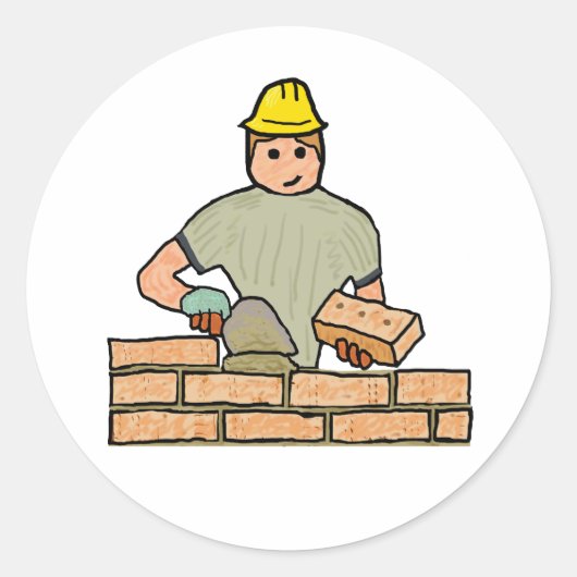 Bricklayer Runder Aufkleber (Vorderseite)