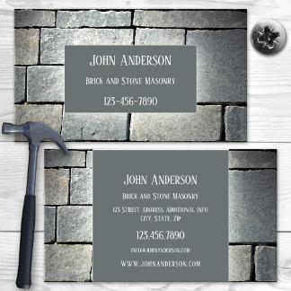 Bricklayer Stone Masonry Business Card Visitenkarte