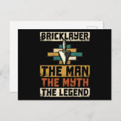 Bricklayer The Man The Myth The Legend Postkarte (Vorne/Hinten)