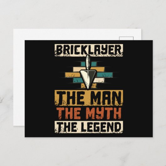 Bricklayer The Man The Myth The Legend Postkarte (Vorne/Hinten)