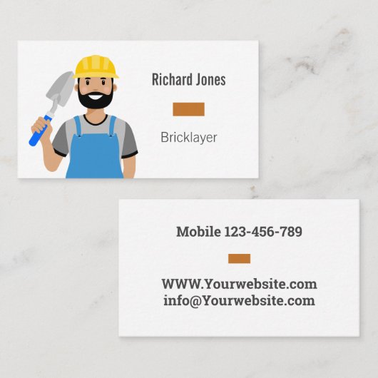 Bricklayer-Visitenkarte Visitenkarte (Vorne/Hinten)