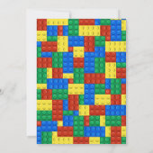 Bricks Colorful Boy Birthday Party Invitation Einladung (Rückseite)