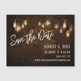 Bricks Edison Lights Save the Date Magnetkarte