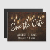 Bricks Edison Lights Save the Date Magnetkarte (Vorne/Hinten)