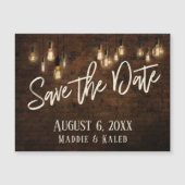 Bricks Edison Lights Save the Date Magnetkarte (Vorderseite)