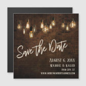 Bricks Edison Lights Save the Date Magnetkarte (Vorne/Hinten)
